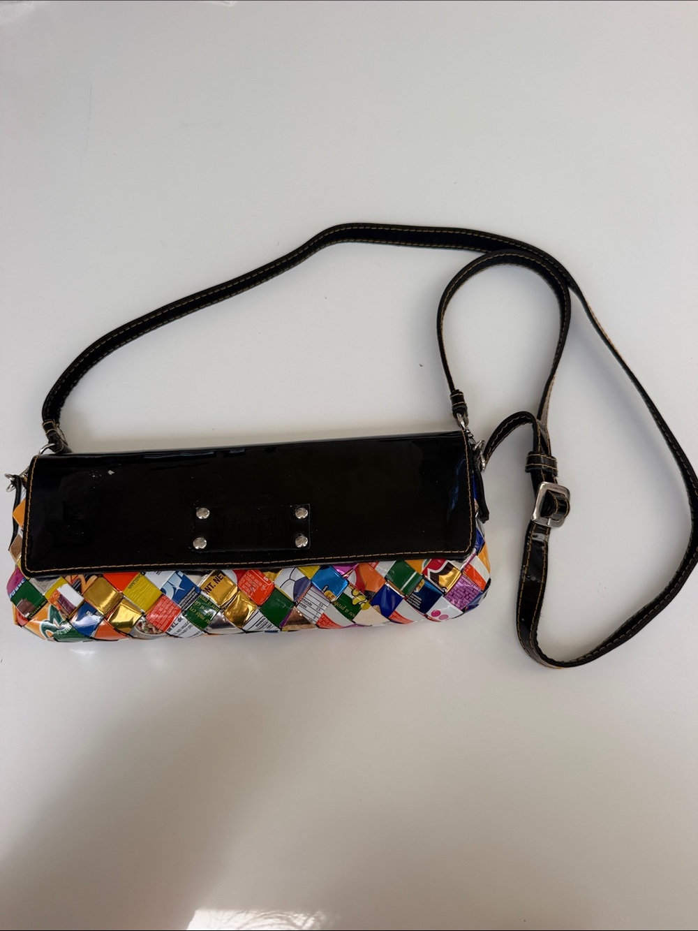 Nahui Ollin Y2K Unique Crossbody Bag Candy Wrapper Mini Purse
Patent Leather